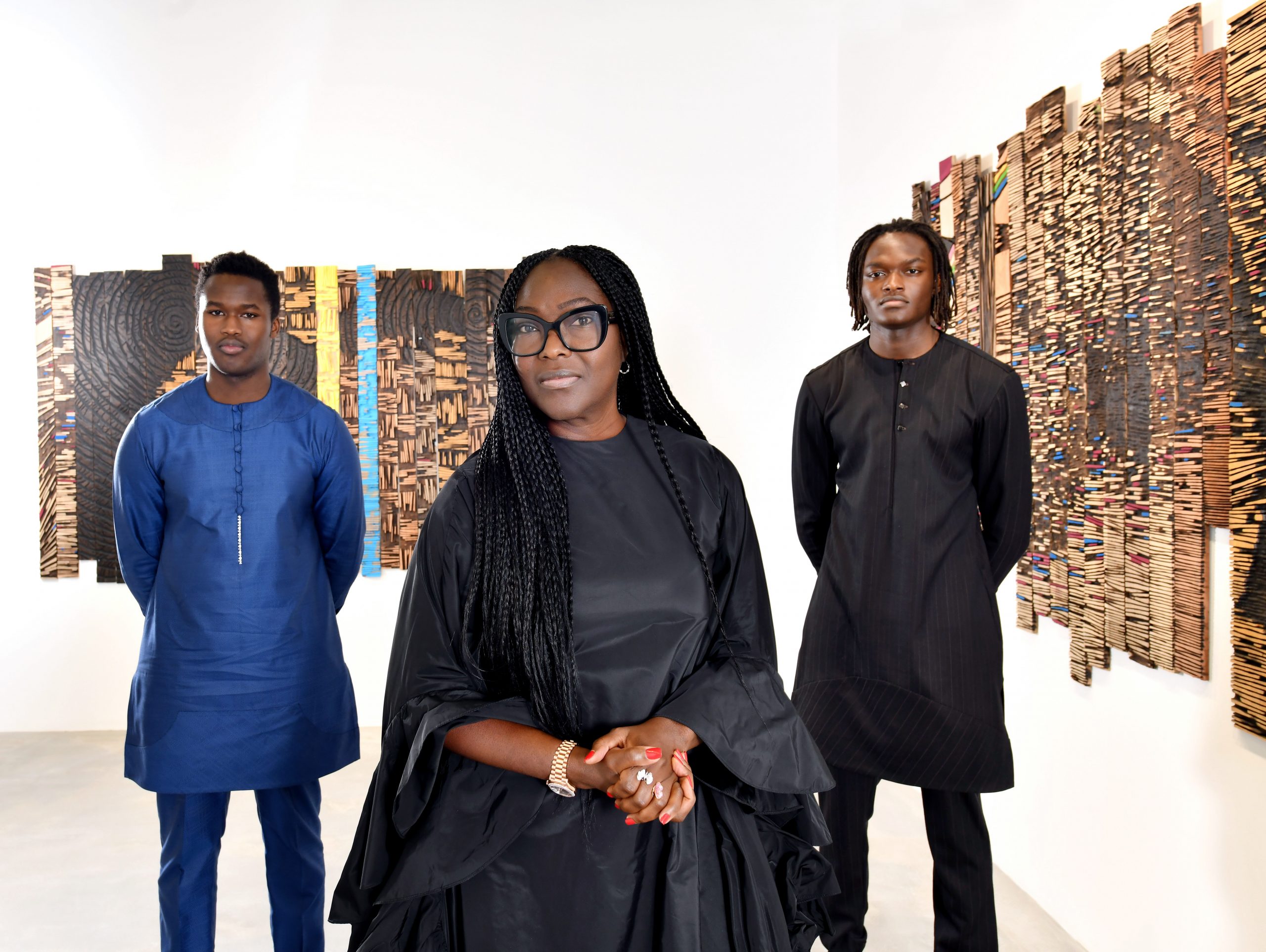 Left to Right – Kobi Mintah, Valentina and Kwame Mintah founders of the Efie Gallery in Al Quoz in Dubai. Pawan Singh / The National